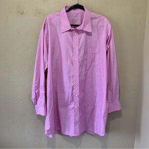 Men’s Holland & Sherry London Pink Long Sleeve Button Up Dress Shirt Sz XXL